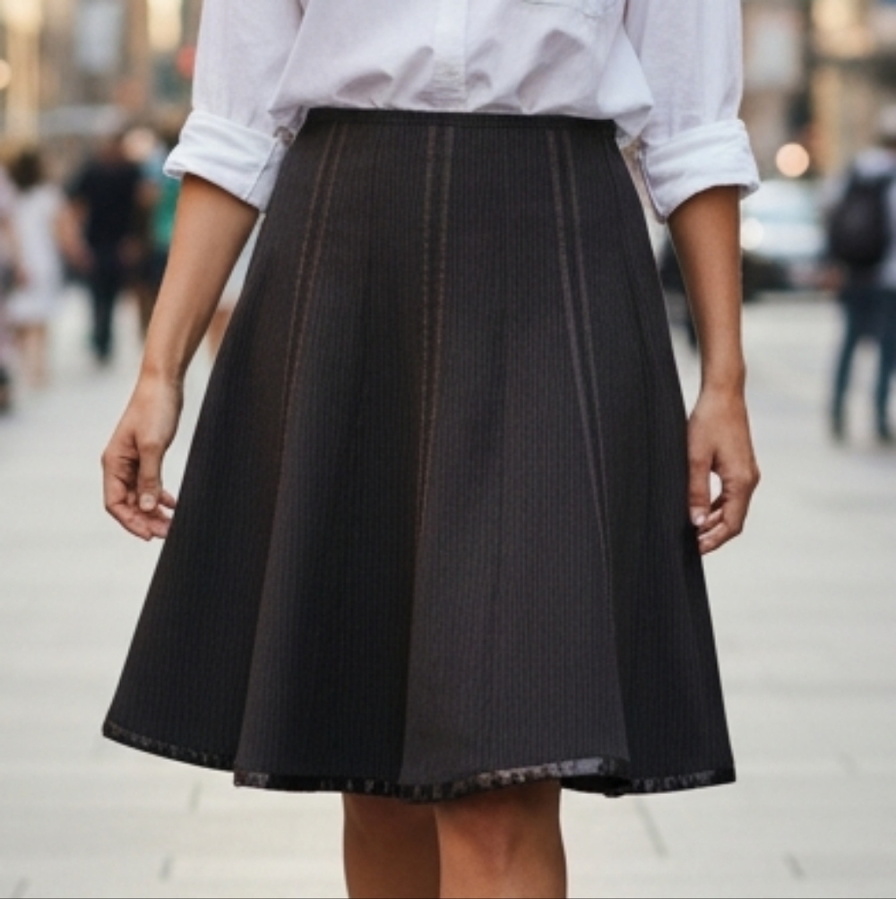 Costa Blanca Chocolate BROWN Pinstripenark  Skirt 6794